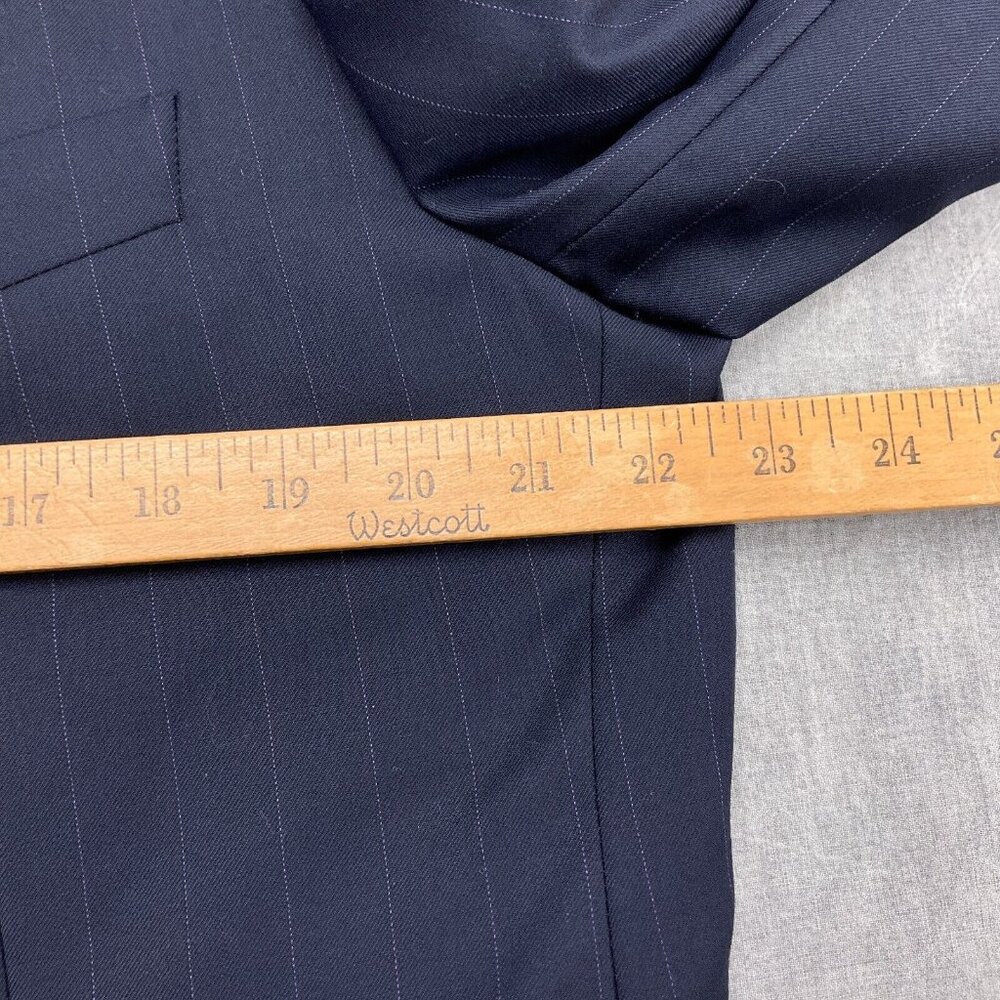 Coreliani Blazer Men 44 Blue Pinstripe Super 120s Merino Wool Classic Jacket - Picture 5 of 16
